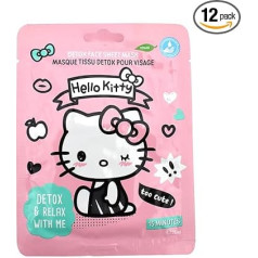 Hello Kitty sejas maska - hialuronskābe - rozā greipfrūts - 12 gabaliņu iepakojums - sejas maska - maskas skaistumam - sejas maska bērniem - skaistumkopšanas komplekts meitenēm