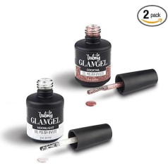 Valmy GlamGel Gel Polish UV/LED - Packung mit 2 semi-permanenten Nagellacken zur Dekoration, professionelle Nägel, lange Lebensdauer, für UV- oder LED-Lampen, Moonlight und Cocktail, 15 ml