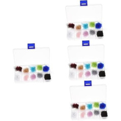 minkissy 4 Kisten Nagelset Nagel-Pompon-Magnet Maniküre-Pompom-Kugeln Nagelkunst Pompon Schmuckstück Puff Magnete Nail-Art-Accessoire Nagelplüschkugeln flauschige Bommel Zubehör 3d Samt