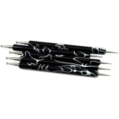 KADS Dotting Tools 5 gab. divvirzienu dotting Pen Nail Art Design Painting Drawing Dotting Acrylic UV Gel Manikīra profesionāls nagu salona rīks