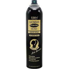 EBIN NEW YORK Wonder Ponytail Bond Freeze Spray, īpaši stingras fiksācijas aerosols rupjiem matiem, 245 ml, ilgnoturīga fiksācija, 24 stundu sprogšanās kontrole, spīduma uzlabošana, ātri žūst, viegls, piemērots visiem