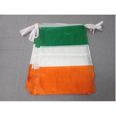 AZ FLAG Īrija 12 metru BUNTING karogs 20 karogi 18'' x 12'' - Īrijas karogi STRING 30 x 45 cm
