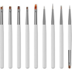 Nagelkunst-Pinsel-Set, 9-teilig, Nageldesign-Malpinsel, profesionāls Nagelkunst-Design-Pinsel, Nagel-Feinliner-Pinsel, Grau