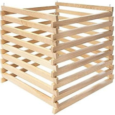 Izturīgs Premium kompostētājs ozolkoka ātrs kompostētājs Dārza kompostētājs Paaugstināta gulta 100 x 80 x 89 cm