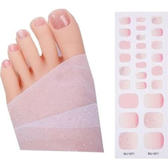 Toenail uzlīmes Pilna nagu folijas puscieta gēla toenail sloksnes Glitter Toenail poļu sloksnes Toenail Art apdare