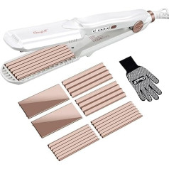 CkeyiN 3 in 1 matu taisnotājs Curling Iron for Hot Corn PTC Heating Even Heating Quick Warming in 30 Seconds Hair Protection Matu aizsardzība Matu aizsardzība no bojājumiem