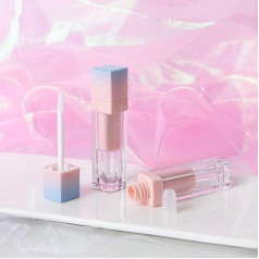 Starshine Lipgloss-Tube, Lippenbalsam-Behälter, nachfüllbar, Reisegröße, Kosmetik, Make-up, Probeflasche mit Zauberstab und Stopfen, Farbverlauf, 8 ml, 10 Stück