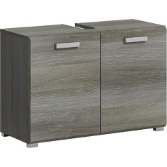 Xonox.home Vannas istaba Silver X88B3707 Plašs apakšējais skapītis, dūmakaini sudraba krāsā Aptuveni 80 x 55 x 37 cm