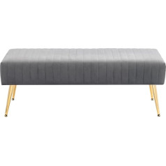 Furniliving Ieejas soliņš Mīkstās linu auduma auduma sedziņas ar X formas metāla kājām dzīvojamai istabai Masīvkoka iekštelpu soliņš foajē (pelēks)