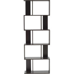 Rebecca Mobili RE6030 Koka biroja plaukts 5 plaukti Koka dizains Modern Wenge Brown Bērnu istaba Birojs 169 x 60 x 24 cm (H x W x D)