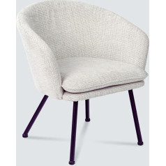 Meuble Cosy Krēsls atpūtas krēsls, atpūtas krēsls, vienvietīgs dīvāns ar metāla kājām viesistabai, guļamistabai, birojam, tualetei, bēšs, 67,5 x 64 x 74,5 cm