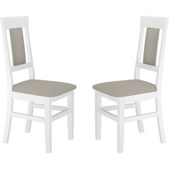 Erst-Holz V-90.71-25WP03 Mīkstās masīvkoka virtuves krēsls ēdamistabas krēsls Taupe Pack of 2
