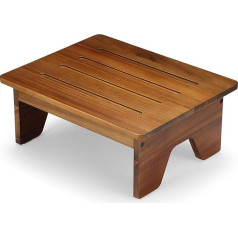 Perfnique Koka pakāpienu taburete, 6,5 collu viena pakāpiena taburete pieaugušajiem, 500 lbs slodze, neslīdošs koka pakāpienu taburete augstām gultām, viena pakāpiena kāpnes guļamistabai, virtuvei, vannas istabai, bērniem, vecāka gadagājuma 