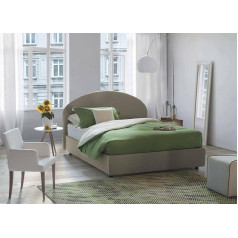 Talamo Italia - Colomba Square and Half Bed, Konteinera tipa gulta ar mākslīgās ādas pārvalku, 100% ražota Itālijā, atverama no priekšpuses, ietilpst matracis cm 120x190, Turtledove