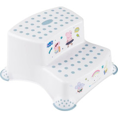 Keeeper Peppa Pig divu pakāpienu taburete bērniem no aptuveni 3 līdz 14 gadiem, pretslīdošs, Igor, ziemeļbalts