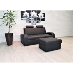 Quattro Meble Antalya II 2,5 sēdvietu dīvāns no dabīgās ādas Extra 2 Z FS platums 180 cm ar miega funkciju un ar 2 regulējamiem pagalvjiem + taburete Ādas dīvāns Dabīgās ādas dīvāns Liels Krāsu izvēle