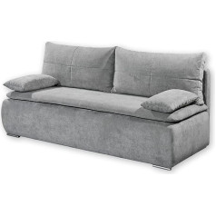Stella Trading Jana Ērta dīvānu gulta ar gultas lodziņu, auduma pārvalks, izvelkamais dīvāns ar miega funkciju un komforta augstumu - 208 x 102 x 95 cm (platums x augstums x dziļums)