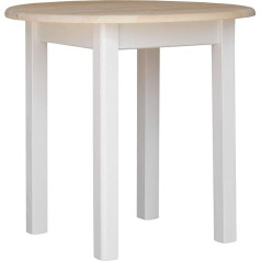 K Koma Apaļš priedes galds Ēdamgalds Koka virtuves galds Masīvkoka balta medus Lauku mājas stils Neapstrādāts (80 cm)