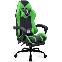 spēlēt haha. Spēļu krēsls, biroja krēsls, grozāms krēsls, datora krēsls, darba krēsls, rakstāmgalda krēsls, ergonomisks krēsls, sacīkšu krēsls, ādas krēsls, datorspēļu krēsls (zaļš, ar kāju balstu)