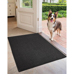 COLOR&GEOMETRY Door Mat Indoor 50 x 90 cm, Dirt Trapper Mat Indoor Floor Mats Front Door Mazgājams ātri žūstošs durvju paklājs Thin Door Mat Door Mat Ieejas paklājs neslīdošs melns