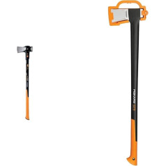 Fiskars IsoCore XXL šķelšanas cirvis stumbru skaldīšanai vai braukšanai 92 cm, 3,6 kg, melns/apelsīnu krāsā un šķelšanas cirvis, iekļauts asmens un transportēšanas aizsardzība, 96 cm, neslīpo pārklājums
