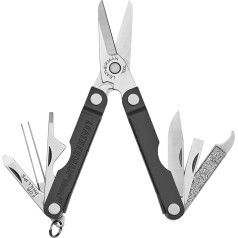 Leatherman Micra - nerūsējošā tērauda multiinstruments ar atsperu šķērēm un 9 citiem ikdienas piederumiem - ideāli piemērots atslēgu piekariņiem - slāneklis