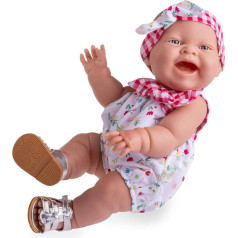 JC TOYS Lola Pavasara piknika lelle 36 cm Mīksta vinila smaidoša seja Guļojoša lelle Apģērbi ar apdrukātu vijolīti un ziediem un sandales Meitenes Vecums 2+