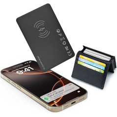 LONGTOO Smart Wallet Tracker Card (lielāks tilpums) Bluetooth Anti-lost Slim Wallet Finder karte uzlādējama tālvadības maku meklētāja karte (tikai iOS, Apple Find My)