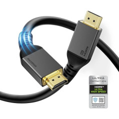 10K 8K HDMI 2.1 kabelis 7 m, Maxonar (sertificēts) CL3 Plenum-Rated In Wall Ultra HD 48Gbps kabelis, 10K 8K @ 120Hz 4K144Hz eARC RTX 3090 HDR10 4:4:4 HDCP 2.2 & 2.3 Dolby saderīgs ar PS5 , Xbox Series