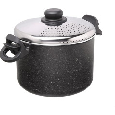 Moneta 0018656011 Etnea Artech Ultra Makaronu katls ar nerūsējošā tērauda sietiņu, 22 cm, ideāli piemērots dāvanām, alumīnija, 4 litri, melns