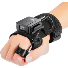 Eyoyo 2D valkājams cimds QR kodu skeneris, Bluetooth svītrkodu skeneris, kreisās un labās rokas valkājams, pārnēsājams bezvadu grāmatu inventāra svītrkodu lasītājs, saderīgs ar iPhone iPad Android