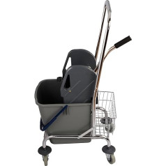 Axis Line Vienvietīgs ceļojuma atkritumu konteiners Chrome 27 litri - Space Miracle, pateicoties noņemamam rokturim, prese ar rokturi, 1 x Taisnstūra formas spainis ar plastmasas rokturi, 27 litri, tīrīšanas līdzekļu uzglabāšanas grozs