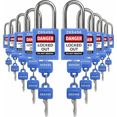 TRADESAFE 10 drošības slēdzenes ar vienādām atslēgām, 2 atslēgas katrai slēdzenei, atbilst OSHA prasībām, paredzētas staciju bloķēšanai - Premium Quality