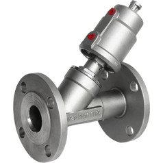 3/4 Zoll 304 Edelstahl Pneumatisches Flansch-Winkelventil für Gas, Öl, Dampf, doppeltwirkendes Flansch-Winkelventil (divkāršs)