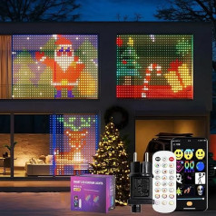 CILIENG Aizkaru gaisma, dinamisks DIY Smart LED aizkars 300+ režīmi, 400 LED RGB LED gaismas aizkars, pasaku gaismas ar tālvadības pulti/aplikāciju, aizkaru gaisma Ziemassvētku svinībām iekštelpu dekorēšanai (1,5 m x 1,5 m)