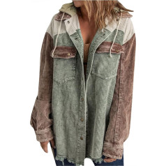 Sieviešu ziemas jaka, tvīda jaka, viegla stepēta jaka, sieviešu rudens jaka ar šalli, garām piedurknēm, krāsu saskaņota jaka ar kapuci un kabatu