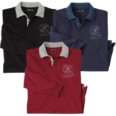 ATLAS FOR MEN - 3 vīriešu polo krekli ar garām piedurknēm - Polo krekli ar garām piedurknēm - Polo krekli ar garām piedurknēm - Vīriešu polo krekli ar garām piedurknēm - Pieejami lielos izmēros