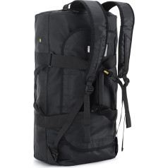 MIER Sports Bag Vīriešu ūdensnecaurlaidīga ceļojumu soma Liela, lieljaudas sporta mugursoma ar mugursomas siksnām un nodalījumu apaviem sporta zālei, sportam, ceļojumiem, Duffle Bag, 60L/90L, melna, ceļojumu somas