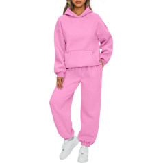 Sieviešu Hoodies Hoodies Tracksuit komplekti Silts brīvā laika uzvalks Plain Jogging Suit komplekts ar kapuci Gadījuma apģērbu komplekts 2-diegu Tracksuit Soft Loungewear komplekts sporta apģērbu komplekts ar garām piedurknēm