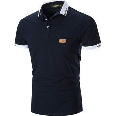 GNRSPTY Polo krekli Vīriešu īsām piedurknēm kokvilnas polo krekli Vīrieši Slim Fit Polo krekli Golfs Krāsu šūšana T-krekls M-3XL