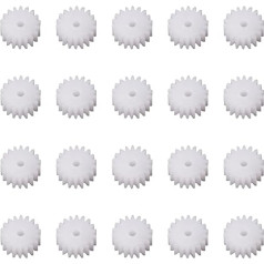 Othmro 18 zobu plastmasas zobratu komplekts Motoru piederumi - 20 gabali Plastmasas vārpstas skriemeļu zobratu komplekts White gear 10 mm x 2 mm 0.5 modulis 5 mm biezums Modelis 182A