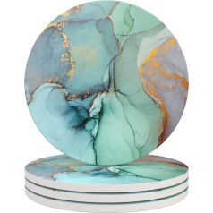 Haocoo 4 apaļu paliktņu komplekts - absorbējošs akmens paliktņu komplekts ar korķa pamatni un keramikas akmeni, dekoratīvs paliktnis visu veidu tasītēm