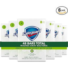 Safeguard Deo ziepes ar alveju, baltas, 8 gabaliņi (6 gabaliņu iepakojums)