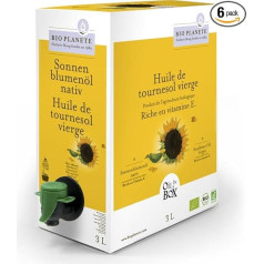 Bio Planet e Saulespuķu eļļa Native Oil kastē (6 x 3 L)
