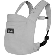 ROOKIE Baby Trage Konnekt - ērts un īpaši regulējams - muguras un vēdera nēsātājs jaundzimušajiem no dzimšanas - dizaina bērnu nēsātājs no mīkstas organiskās kokvilnas (pelēks)