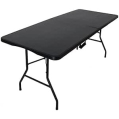 CHEFGASTRO saliekamais bufetes galds iekšpagalmam balkonam dārza pārnēsāšanas rokturis H x P x 74 x 152 x 70 cm līdz 4 personām iekštelpās un ārā Black Camping Table ballīšu galds Saliekamais galds dārza galds