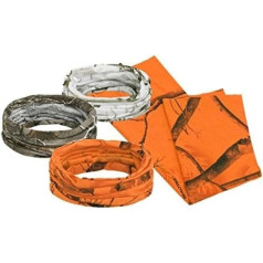 PINEWOOD Unisex Camou šalles tūbiņas kakla lakatu komplektā 3 Snow Camouflage, AP Blaze, Realtree, brūns, oranžs, balts