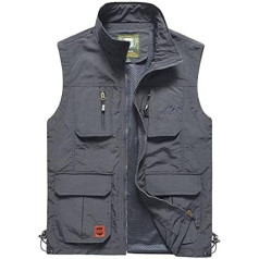 DAIHAN vīriešu brīvdabas veste kempinga veste vairāku kabatu jaka Medības makšķerēšana kempings pārgājieni funkcionāla veste suns sporta veste makšķerēšanas veste Softshell veste sporta veste fotogrāfa veste