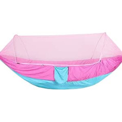 Outdoor Hammock Outdoor Camping Hammock Automatic Opening with Mosquito Net Hammock Camping Anti-Mosquito Parachute Cloth Nylon Hammocks & Loungers (Color : Picture Color,