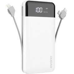 Dudao Powerbank 20000mAh K1Pro со встроенными кабелями microUSB USB-C Lightning белый